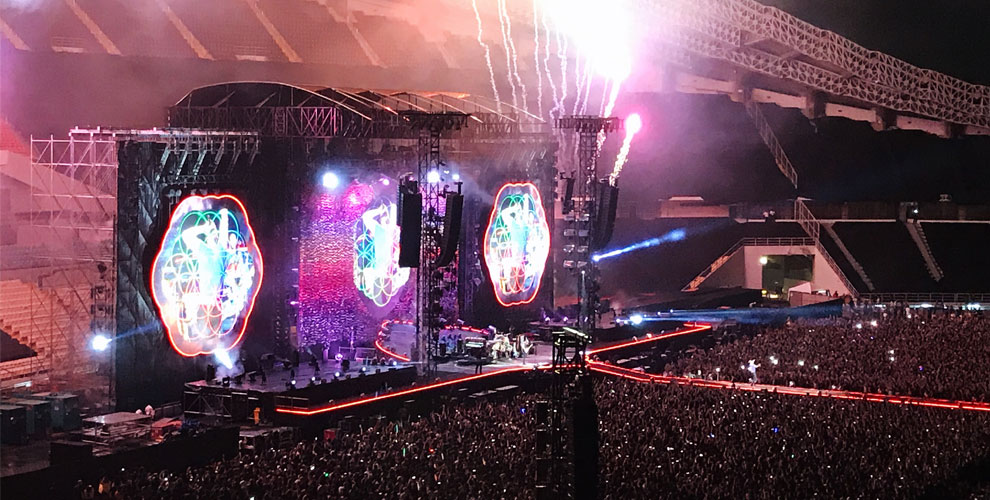 Palco para o show do Coldplay em Porto Alegre começa a ser montado
